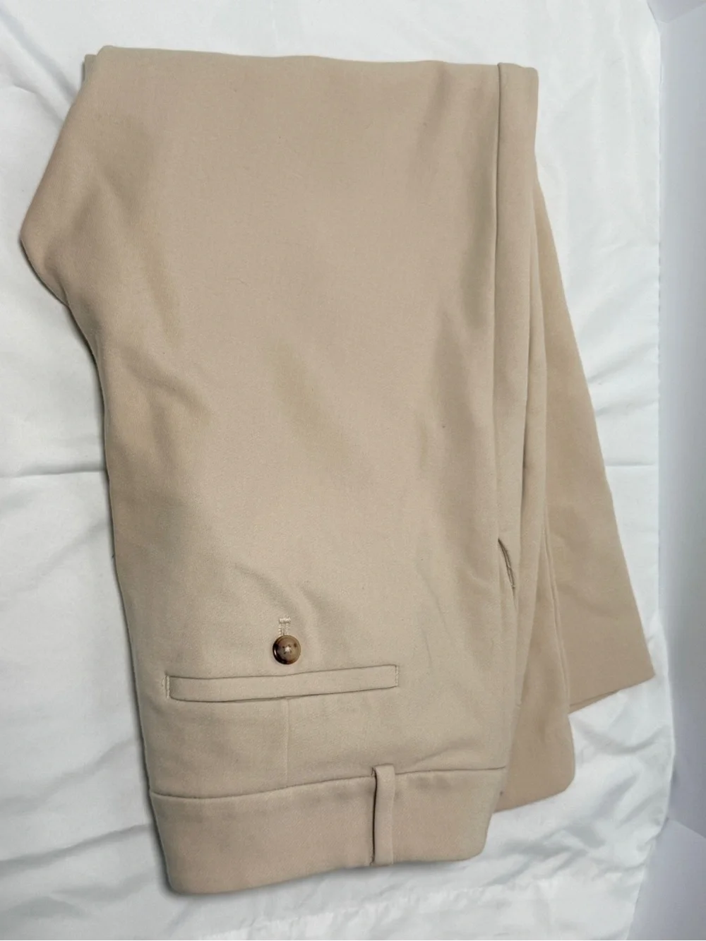 LOFT Beige/Tan Trousers with Button Front
